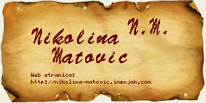 Nikolina Matović vizit kartica